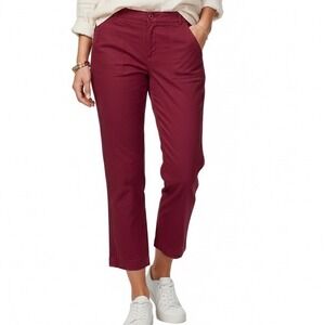 Talbots Burgundy Slim Cargo Pants 18W Plus Casual Outdoors Coastal Cotton Blend